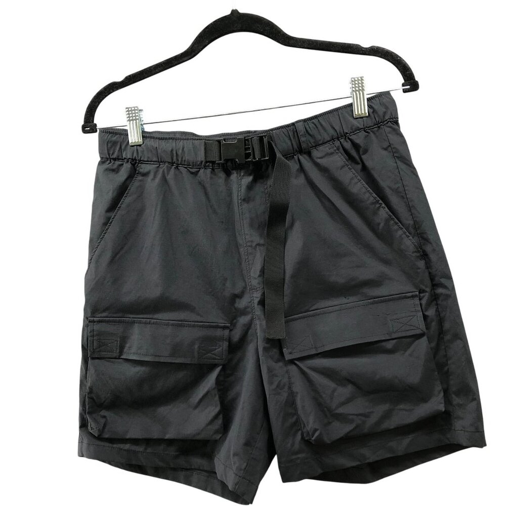 Pacsun Hiking Shorts Mens S Cargo‎ Black Belted Nylon Blend 6''